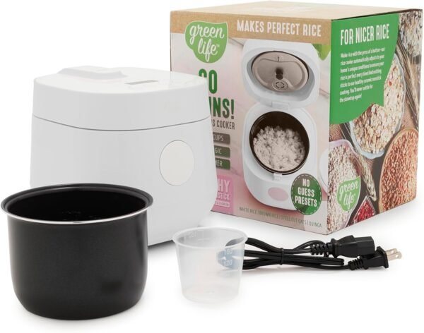 GreenLife Digital Rice Cooker Review Compact Design with Nonstick Ceramic and Fuzzy Logic Tech