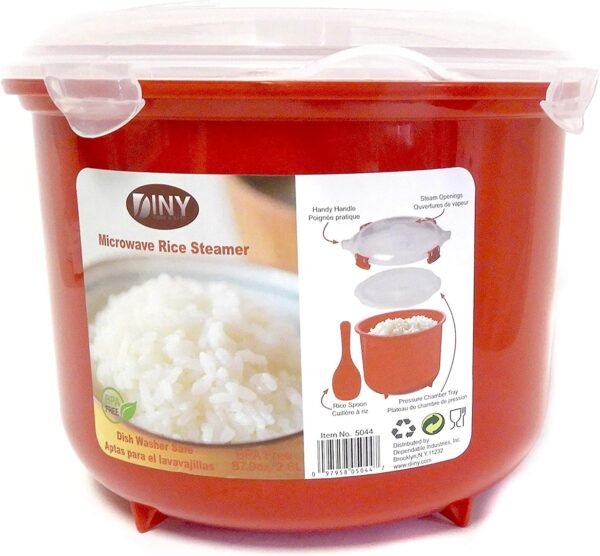 81Lr1HIPHjL._AC_SL1500_ Review of Home & Style Microwave Rice Steamer Cooker BPA Free 2.6L Red